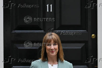 Britain's Chancellor of the Exchequer Reeves leaves 11 Downing Street, in London