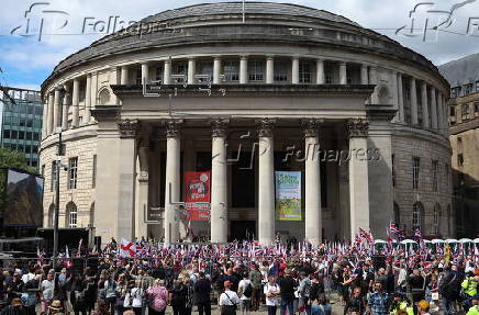 Britain First group hold 'March for Remigration' in Manchester