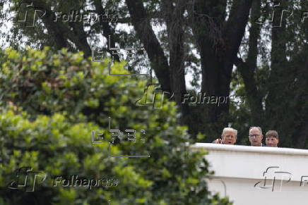 US President Donald J. Trump tours the roof at the White House