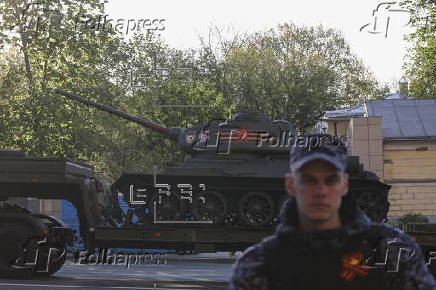 General rehearsal for Russia's annual Victory Day parade in Moscow