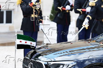 French President Macron receives Syria interim leader Ahmed Al-Charaa