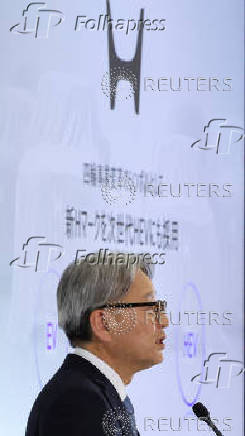 Honda CEO Toshihiro Mibe attends a business briefing in Tokyo