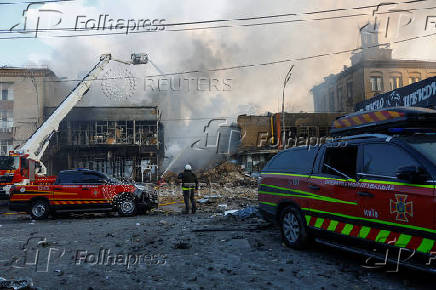 Aftermath of a Russian drone and missile attack in Kyiv