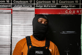 U.S. federal immigration officers operate at immigration court in New York