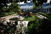 Construction in White House Rose Garden