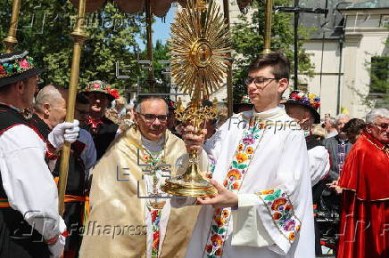 Traditional Corpus Christi procession in Lowicz