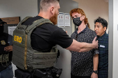 U.S. federal immigration officers at immigration court in New York