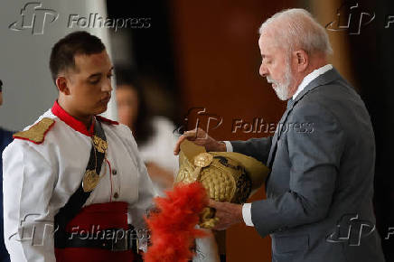 Presidente Luiz Inácio Lula da Silva recebe o presidente da Indonésia, Prabowo Subianto