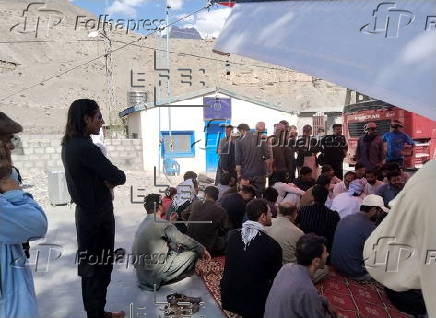 Traders protest near the Pakistan-China border