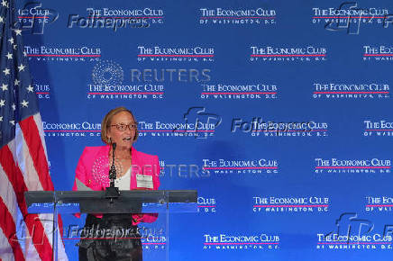 Federal Reserve Bank of Richmond President Thomas Barkin attends a conversation with the Economic Club of Washington DC