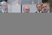 Russian President Vladimir Putin visits the Bauman Moscow State Technical University