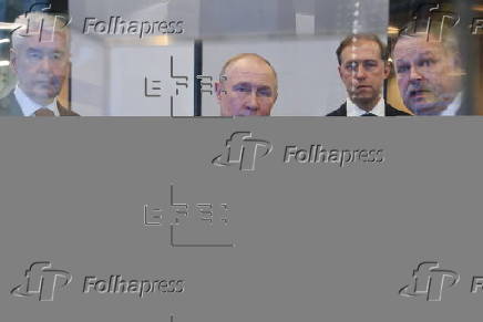 Russian President Vladimir Putin visits the Bauman Moscow State Technical University
