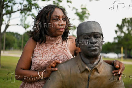 Community Members gather for the 5th anniversary of George Floyd?s death, in Houston, Texas