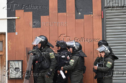 Supporters of Bolivia's former president Evo Morales protest demanding his candidacy, in La Paz