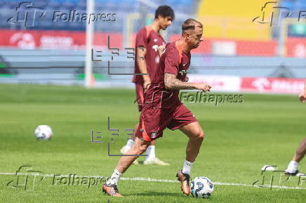 Soccer friendly international - Poland's training