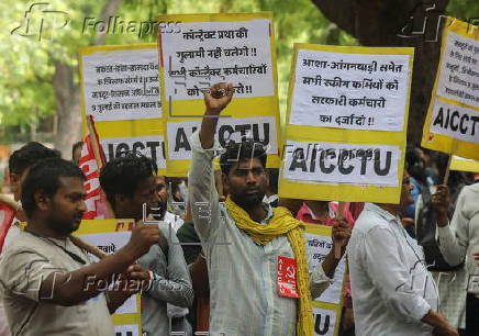 Nationwide strike to oppose government policies in New Delhi