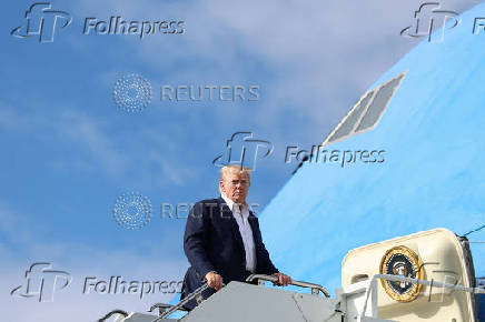 U.S. President Trump departs Scotland