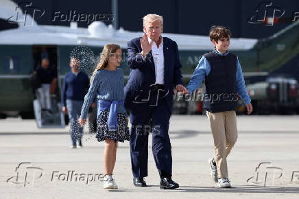U.S. President Trump departs Scotland