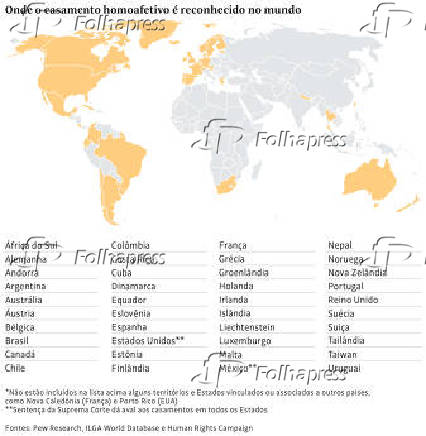 Onde o casamento homoafetivo é reconhecido no mundo