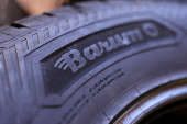 Barum tires are seen in UnionComerc tire shop in Zenica
