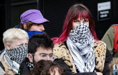 Demonstration in solidarity with occupation Maagdenhuis in Amsterdam