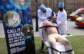 PETA protests against animal testing for scientific research in London