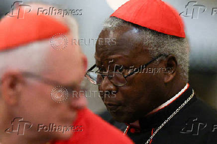 Cardinals visit the tomb of the late Pope Francis at the Basilica of Saint Mary Major, in Rome