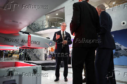 Britain's Prime Minister Keir Starmer visits a defence contractor in Bedfordshire