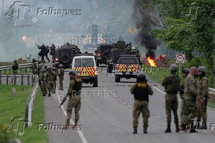 People protest against government social reforms and Memorandums of Understanding between Panama and the U.S, in Embera Puru