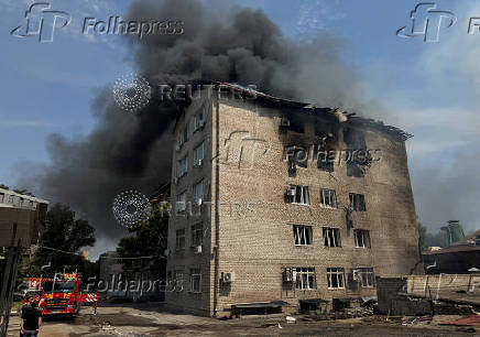 Aftermath of a Russian drone strike in Zaporizhzhia