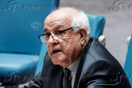Members of the U.N. Security Council vote on draft resolution demanding Gaza ceasefire at U.N. headquarters in New York