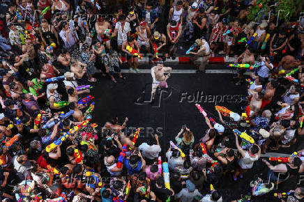 Revellers celebrate New Year Water Festival in Bangkok