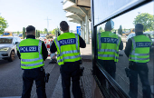 German police conduct random checks at the German-Swiss border in Weil am Rhein