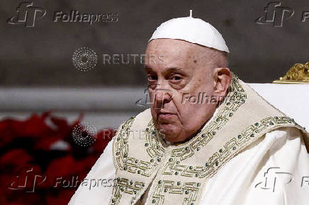 Pope Francis celebrates Christmas Eve Mass in St. Peter's Basilica at the Vatican