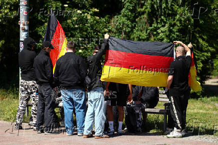 Right-wing protest at Mitte district in Berlin