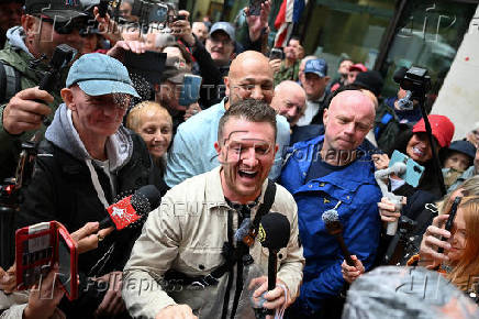 Anti-immigration activist Stephen Yaxley-Lennon at Westminster Magistrates' Court, in London