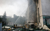 Aftermath of a Russian drone attack in Kyiv