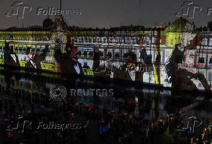 Event commemorating the 700th anniversary of the founding of Tenochtitlan, the ancient Aztec capital, in Mexico City