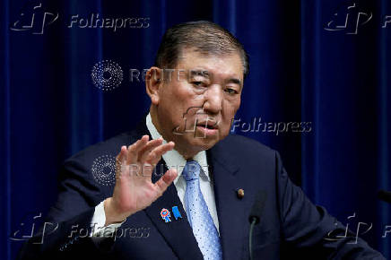FILE PHOTO: Japan's Prime Minister Shigeru Ishiba attends a press conference in Tokyo