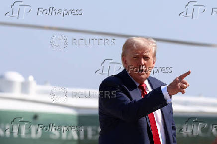 U.S. President Donald Trump departs for Scotland