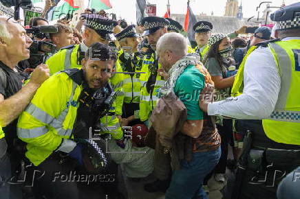 UK police make arrests at rally against Palestine Action ban