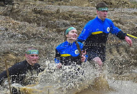 Ukrainian military-style obstacle course race 'Kordon Race' near Lviv