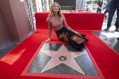 US actor Ellen Pompeo receives her Hollywood Walk of Fame star