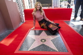 US actor Ellen Pompeo receives her Hollywood Walk of Fame star