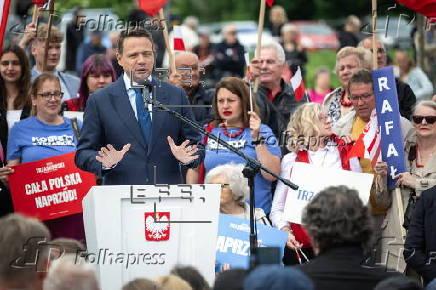 Presidential candidate Rafal Trzaskowskis campaigns in in Wloclawek