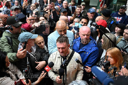 Anti-immigration activist Stephen Yaxley-Lennon at Westminster Magistrates' Court, in London