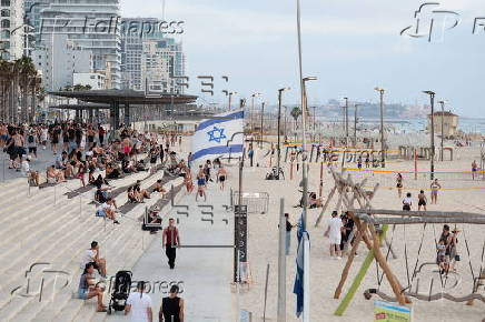 Tel Aviv beach amid Iranian ballistic missile threats