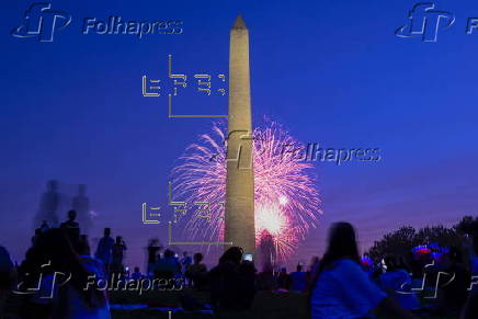 Fireworks illuminate the Washington Monument on Independence Day
