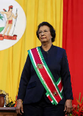 Suriname's Jennifer Simons sworn in as president, in Paramaribo