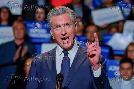 California Gov. Gavin Newsom makes redistricting announcement in Los Angeles, CA